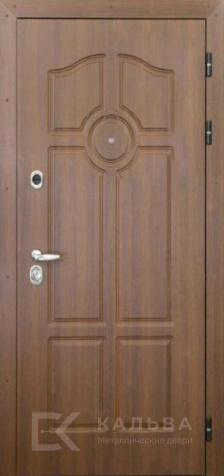 Фото «Входная дверь светлый дуб с аркой и панелью махагон №28»