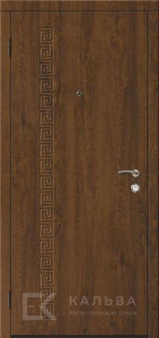 Фото №2 «Входная дверь бронза порошковая МДФ орех с меандром №52»