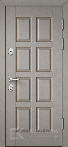 Фото «Входная дверь чёрная с 3D-решёткой и серыми филёнками для квартиры №26»