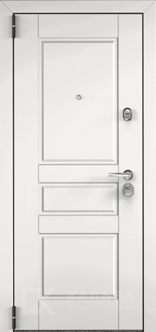 Фото №2 «Металлическая дверь орех квадратная фрезеровка и белая панель №73»