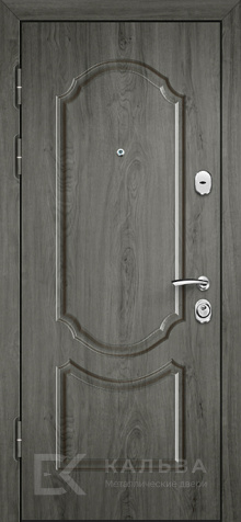 Фото №2 «Металлическая дверь дуб с горизонтальными вставками внутри графит классика №30»