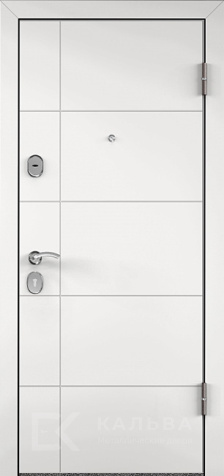 Фото «Стальная дверь белая снаружи тёмная с зеркалом для квартиры №9»