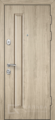 Фото «Железная дверь светлый дуб снаружи белая панель внутри №9»