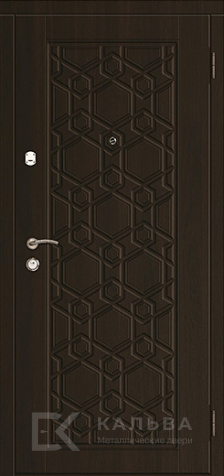 Фото «Железная дверь чёрная соты с внутренней панелью светлый дуб №39»